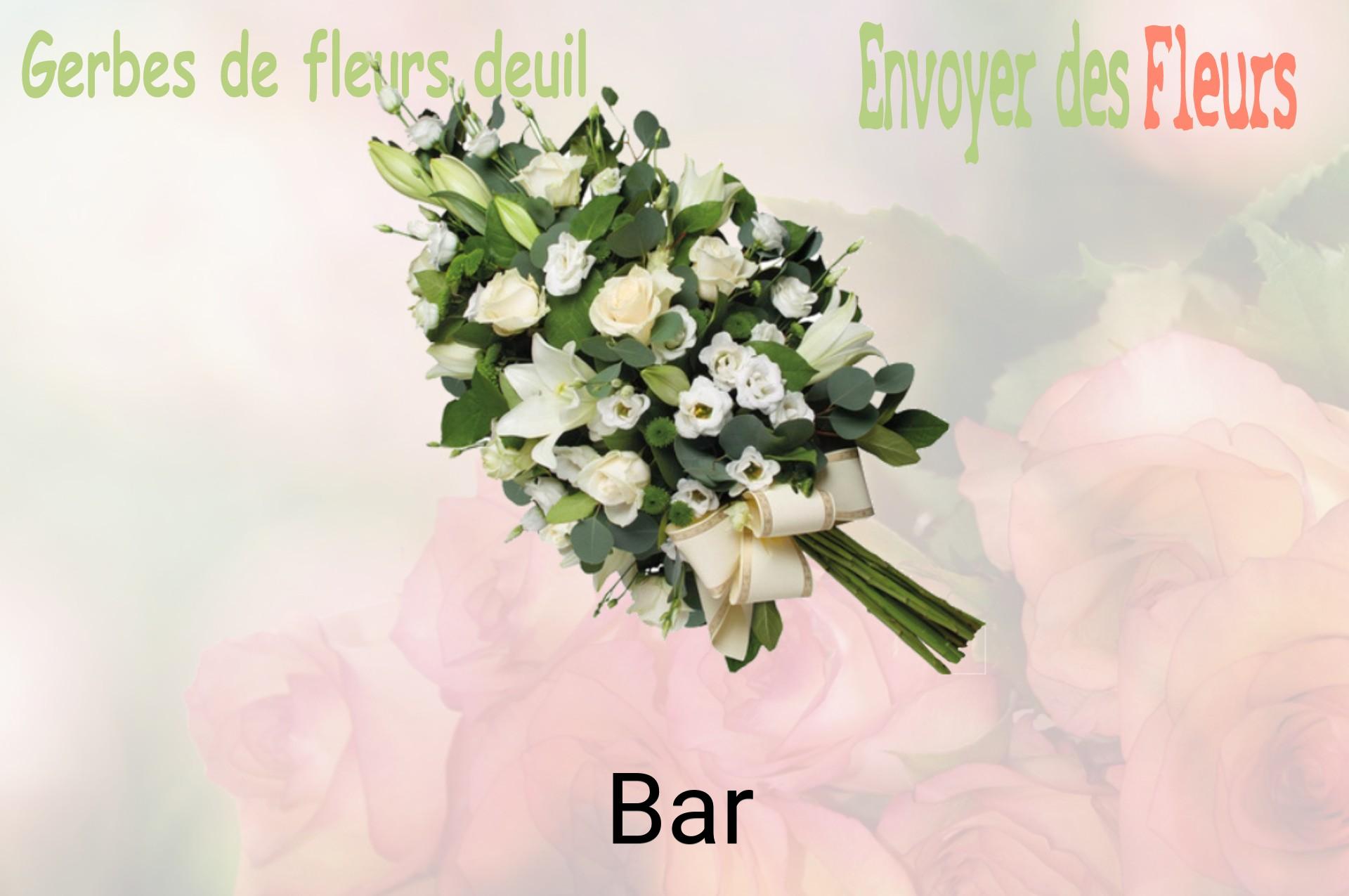 Gerbe de fleurs de deuil livrée à Bar